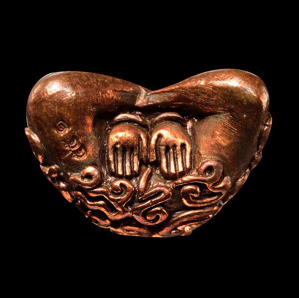 พระปิดตาอุตตาโม พิมพ์กลาง หลวงพ่อสาคร วัดหนองกรับ เนื้องทองแดง หมายเลข 3 หลัก 551 