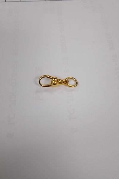 สปริงก้ามปูทองคำแท้ขัดเงา แบบไม่หมุน ขนาด 1.80 ซม. สปริงแน่นทนทานครับ