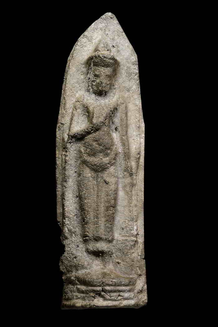 พระร่วงยืนกรุถ้ำมหาเถร พิมพ์ใหญ่ เนื้อชินเงิน ลพบุรี