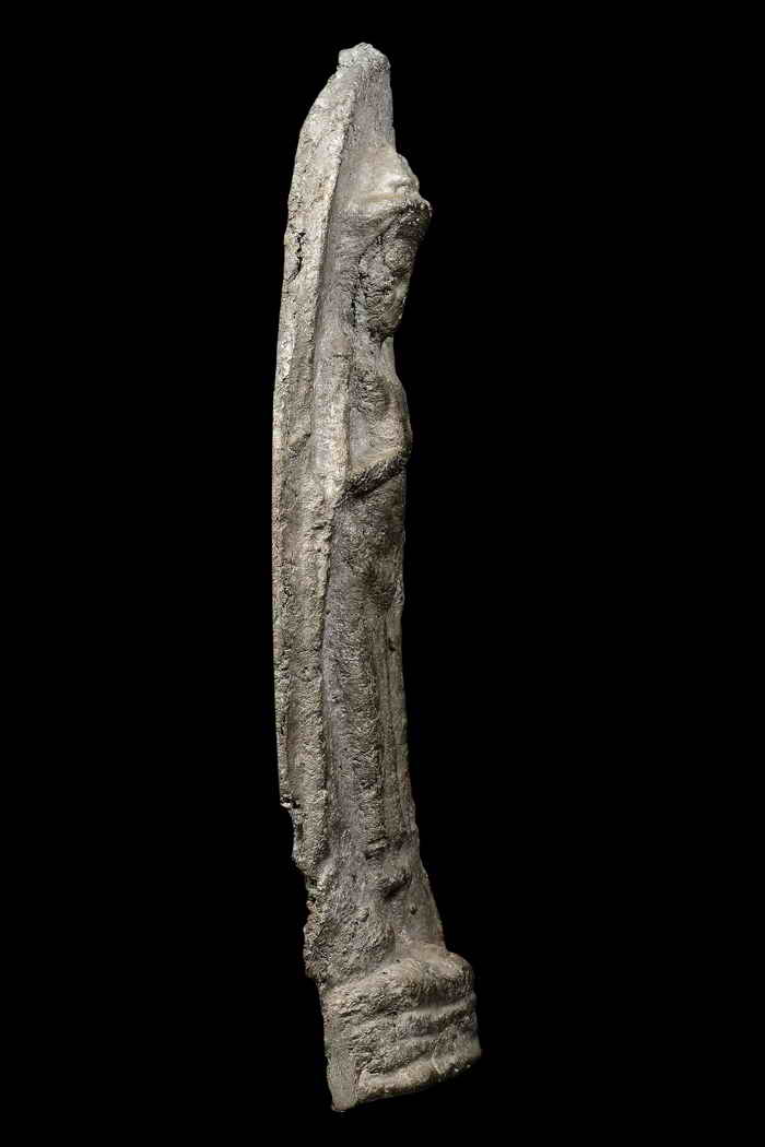 พระร่วงยืนกรุถ้ำมหาเถร พิมพ์ใหญ่ เนื้อชินเงิน ลพบุรี