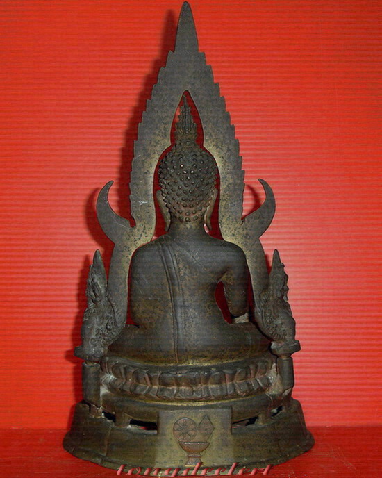 พระพุทธชินราชบูชา สำนักพุทธรัตนประทีป เนื้อทองผสม ตามุก หล่อดินไทย ผิวหิ้งเดิม ๆ ค่ะ