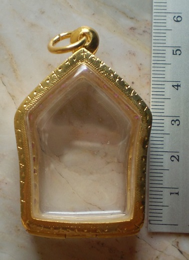 ตลับเงินล้อมพลอยแดง  ชบทองแท้ ใส่ขุนแผนพรายกุมารพิมพ์ใหญ่  เคาะเดียว 