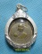 เหรียญกลมกลางพ่อท่านคล้าย วัดพระธาตุน้อย จ.นครศรีธรรมราช ปี๒๕๑๓ เนื้ออัลปาก้าชุบนิ เลี่ยมตลับเงิน
