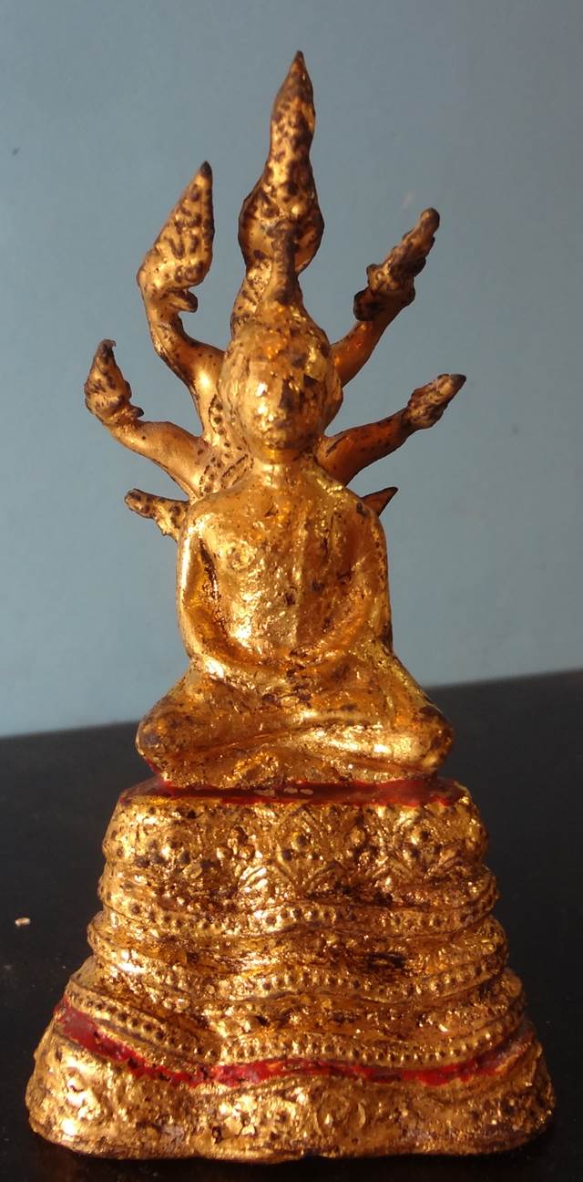  พระนาคปรก รัตนโกสินทร์ ปิดทองเดิมๆสวยเดิมขนาดสูง~ 4.5 นิ้ว กว้าง 1.2 นิ้ว
