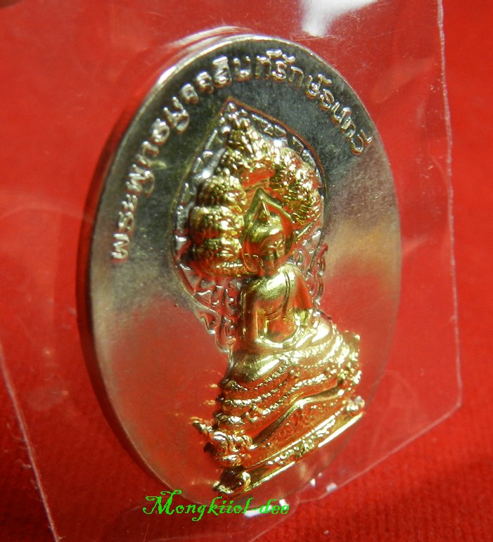 เหรียญพระพุทธมุจจลินท์ (พระนาคปรก) รุ่นมุจจลินท์มหาโภคทรัพย์ จ.อยุธยา เนื้ออัลปาก้าหน้าทองระฆัง#476