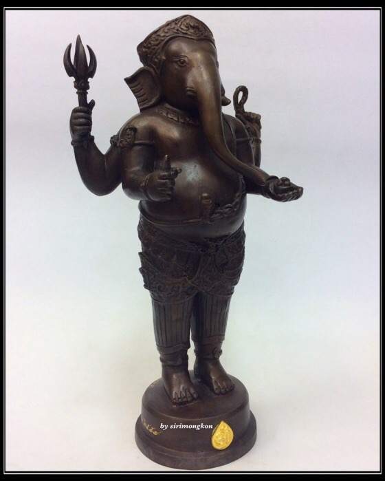 พระพิฆเนศ ปางยืนประทานพร รุ่น 100 ปี กรมศิลปากร ขนาดบูชา สูง 10.5 นิ้ว เนื้อโลหะผสม No.2125