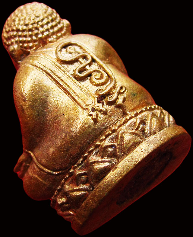 พระสังกัจจายน์รับทรัพย์ หลวงพ่อสาคร มนุญโญ วัดหนองกรับ จ.ระยอง ปี ๒๕๕๔ เนื้อทองสัมริด แบบมีฐาน