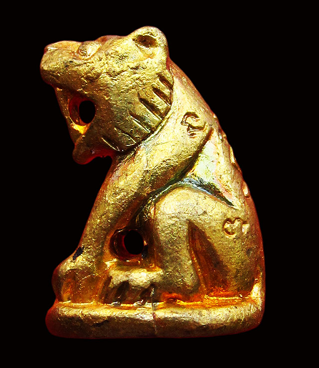 เสือเจ้าทรัพย์มหาเศรษฐี รุ่นแรก ออกวัดประทุน หลวงปู่บัว ถามโก วัดศรีบุรพาราม จ.ตราด เนื้อทองเหลือง