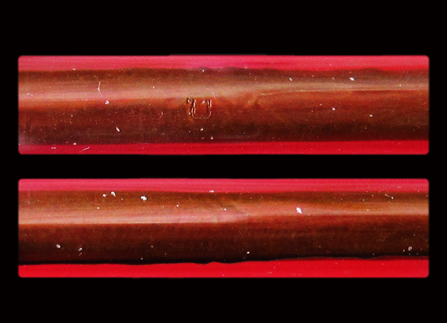 ตะกรุดทองแดง ปั๊มยันต์โสฬสมหามงคล ตอกโค๊ด " บ " หลวงปู่บัว ถามโก วัดศรีบุรพาราม จ.ตราด ยาว ๑.๕ นิ้ว