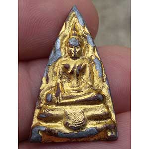 พระกรุวัดบางกะปิ หลวงพ่อยุ้ยสร้าง รุ่น2 พิมพ์เล็ก เนื้อชินตะกั่วลงรักปิดทอง กรุงเทพฯ