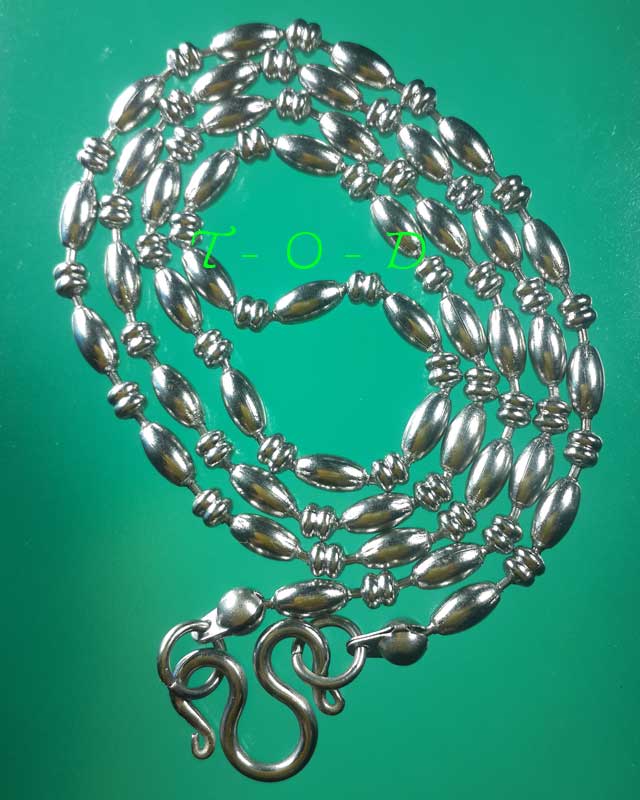 สร้อยสแตนเลส เม็ดข้าว+กลม 16 นิ้ว