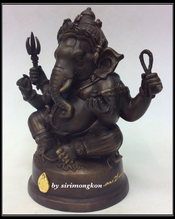 พระพิฆเนศ ปางนั่งบรมครู รุ่น 100 ปี กรมศิลปากร ขนาดบูชา หน้าตัก 4 นิ้วครึ่ง เนื้อโลหะผสม No.3461