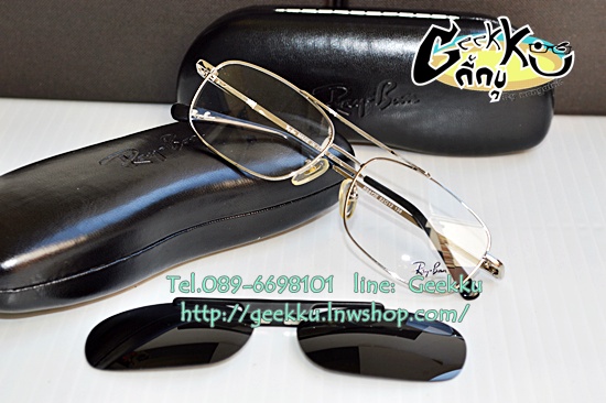 กรอบแว่น Ray Ban (RB6136) คลิปออน กรอบสีเงิน