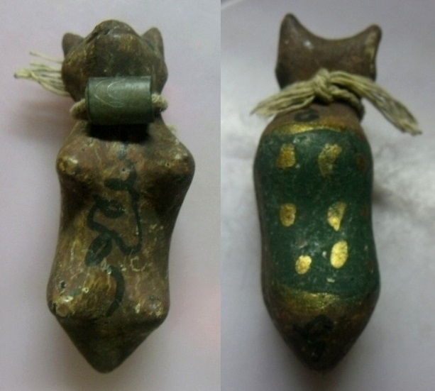 **วัดใจ**วัวธนูเนื้อผงลงสีฝุ่น ตะกรุดผูกคอ จารยันต์**ใช้ป้องกันภัยอันตราย ป้องกันภูตผีปีศาจ เฝ้าบ้าน