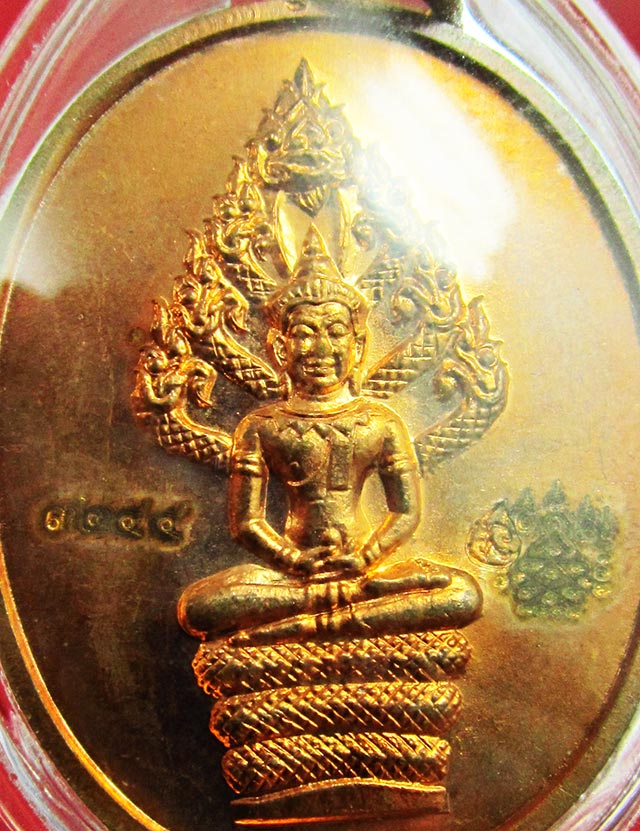 เหรียญนาคปรก ไตรมาส ๒๕๕๑ พิมพ์ใหญ่ เนื้อทองแดง หลวงพ่อสาคร วัดหนองกรับ จ.ระยอง