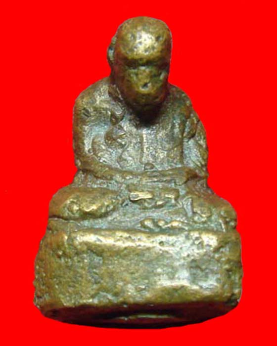 รูปหล่อโบราณ หลวงพ่อเขียน วัดถ้ำขุณเณร พิจิตร พิมพ์ค่อมเล็ก ออกวัดพร้าว ปี 2497