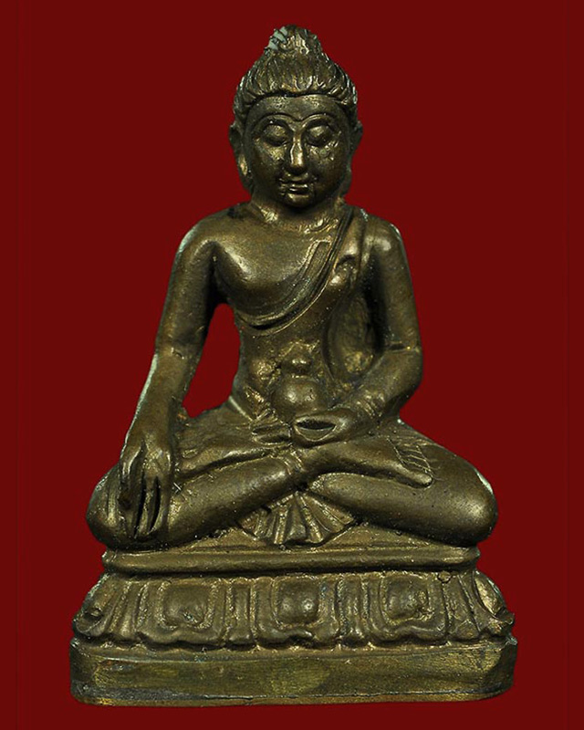 กริ่งวชิรมงกุฎ วัดมกุฎฯ เนื้อนวะพิมพ์กลาง พ.ศ. 2511 หมายเลข ๑๖๖๖ กล่องเดิม บัตร G-Pra