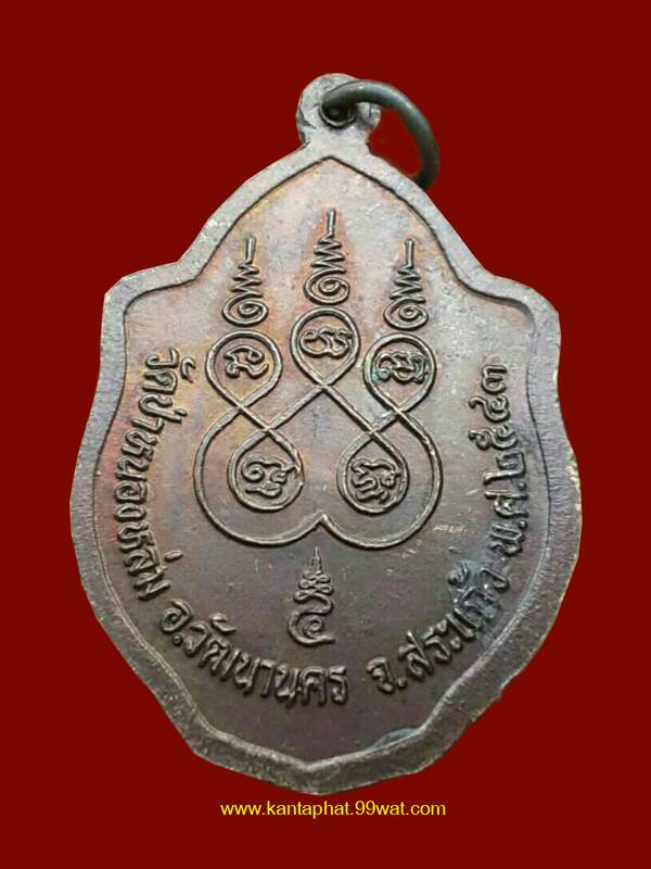 เหรียญมังกรคู่เนื้อทองแดง ผิวหิ้ง หลวงปู่หมุน วัดบ้านจาน