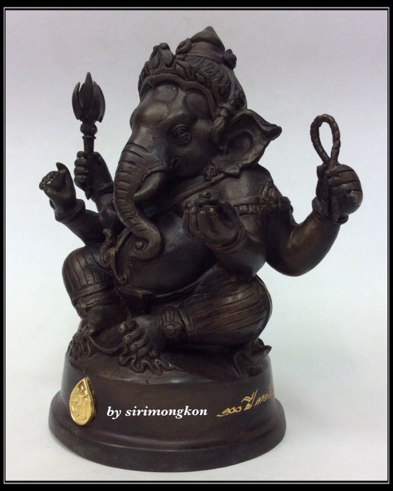 พระพิฆเนศ ปางนั่งบรมครู รุ่น 100 ปี กรมศิลปากร ขนาดบูชา หน้าตัก 4 นิ้วครึ่ง เนื้อโลหะผสม No.3808