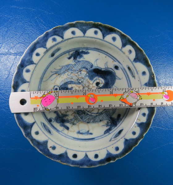 จานเชิงกังไส ลายมังกร ขนาด 4 นิ้ว