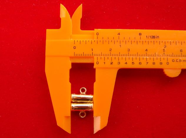 +++เคาะเดียว+++ตะกรุดคู่ทองคำ 90% มีห่วง (สำหรับร้อยสร้อย) ยาวประมาณ 1.3 cm อ้วน 5 มิล 
