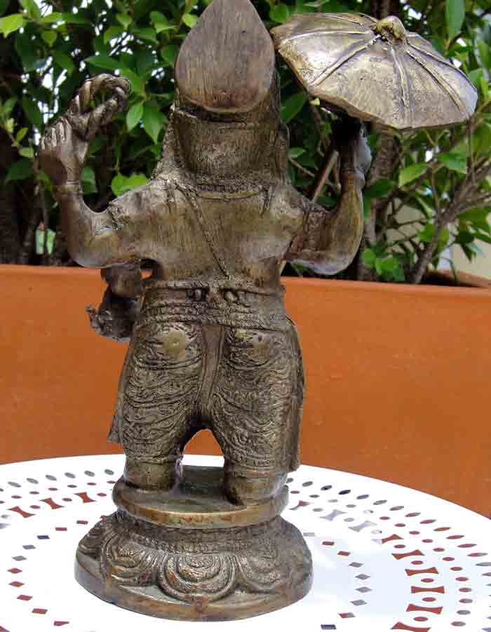   พระพิฆเณศ (ปางนารทะคเณศ)ปางธุดงค์ ถือร่ม ถือกาน้ำกมัลฑลุ ย้อนยุค