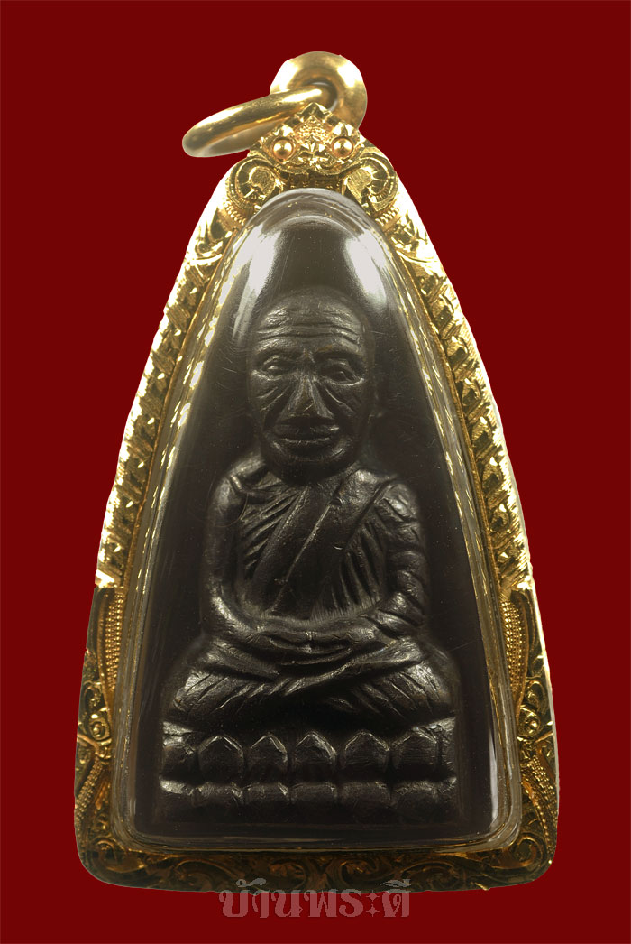 	 พระหลวงพ่อทวด หลังหนังสือ เสาอากาศ ปี 05 เนื้อทองเหลืองรมดำ สวย ดูง่าย