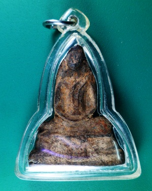 พระอู่ทองนั่งผ้าทิพย์ กรุวัดเทวสังฆาราม จ.กาญจนบุรี เนื้อชินเงิน