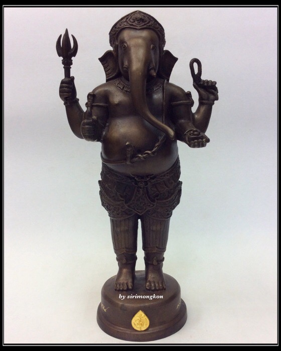 พระพิฆเนศ ปางยืนประทานพร รุ่น 100 ปี กรมศิลปากร ขนาดบูชา สูง 10.5 นิ้ว เนื้อโลหะผสม No.1485