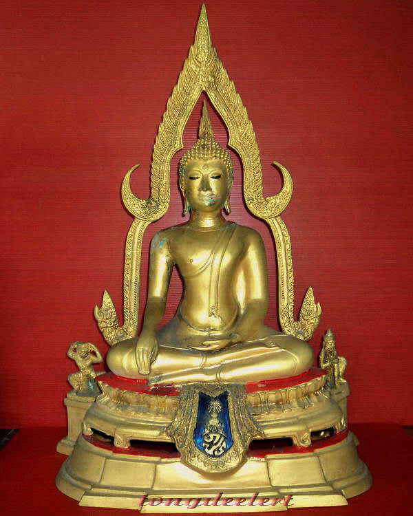 พระพุทธชินราชบูชา ภปร. กะไหล่ทอง หน้าตัก 9 นิ้ว ใต้ฐานอุดเทียนชัย ซุ้มถอดได้ สวยมากค่ะ