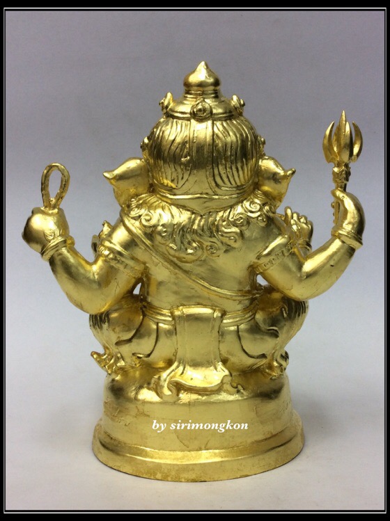 พระพิฆเนศ ปางนั่งบรมครู รุ่น100ปี กรมศิลปากร หน้าตัก4นิ้วครึ่ง เนื้อโลหะผสม ปิดทองคำแท้  