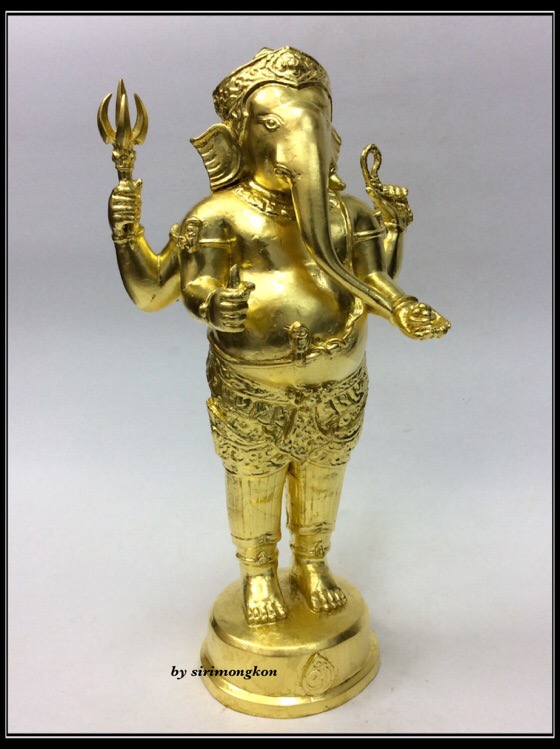 พระพิฆเนศ ปางยืนประทานพร รุ่น100ปี กรมศิลปากร ขนาดบูชา สูง10.5นิ้ว เนื้อโลหะผสม ปิดทองคำแท้ 