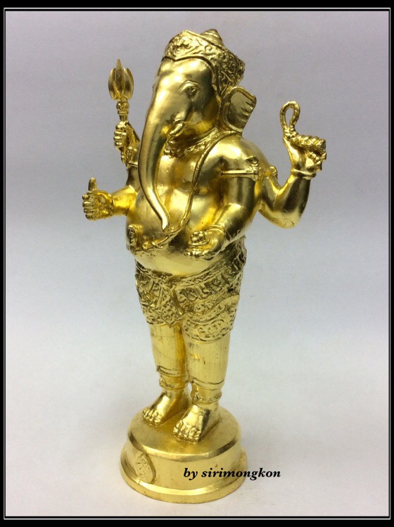 พระพิฆเนศ ปางยืนประทานพร รุ่น100ปี กรมศิลปากร ขนาดบูชา สูง10.5นิ้ว เนื้อโลหะผสม ปิดทองคำแท้ 