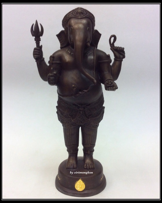 พระพิฆเนศ ปางยืนประทานพร รุ่น 100 ปี กรมศิลปากร ขนาดบูชา สูง 10.5 นิ้ว เนื้อโลหะผสม No.1586