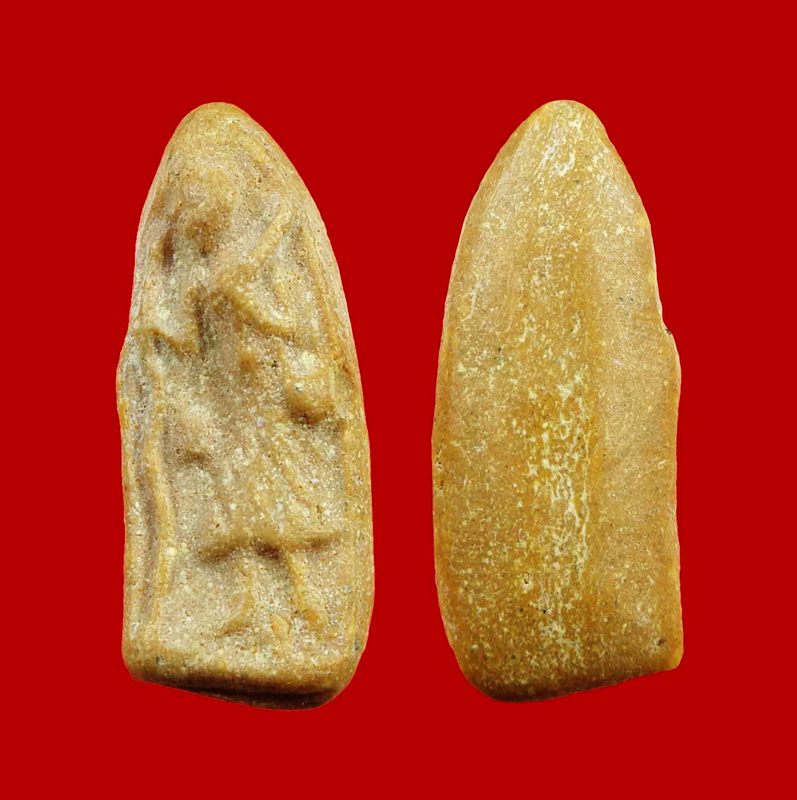 พระสิวลี เนื้อผงน้ำมันพิมพิ์มีย่าม ฝังพลอย