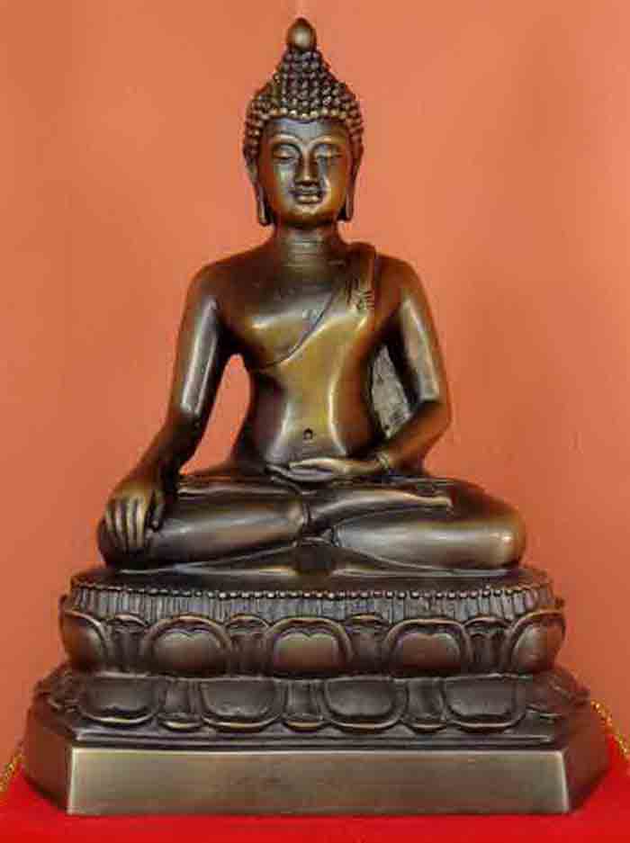 ***พระพุทธรูปศิลปะแบบสมัยเชียงแสน เนื้อทองเหลืองรมมันปู ล้อพิมพ์พุทธศิลป์ใหม่ประณีตสวยงามมาก ขนาดหน้