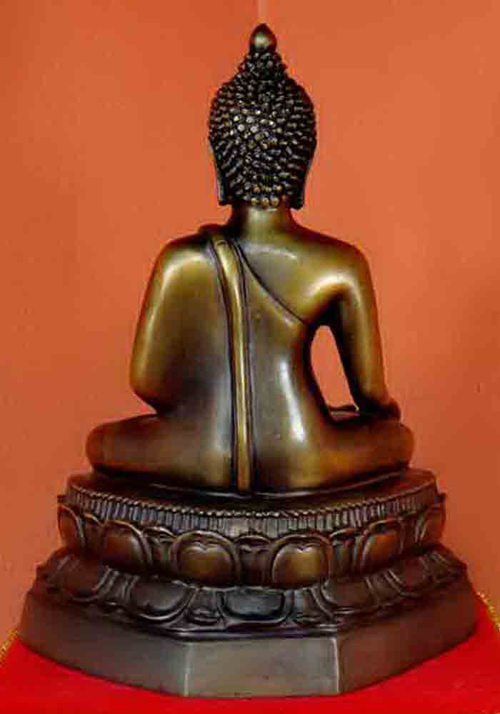 ***พระพุทธรูปศิลปะแบบสมัยเชียงแสน เนื้อทองเหลืองรมมันปู ล้อพิมพ์พุทธศิลป์ใหม่ประณีตสวยงามมาก ขนาดหน้