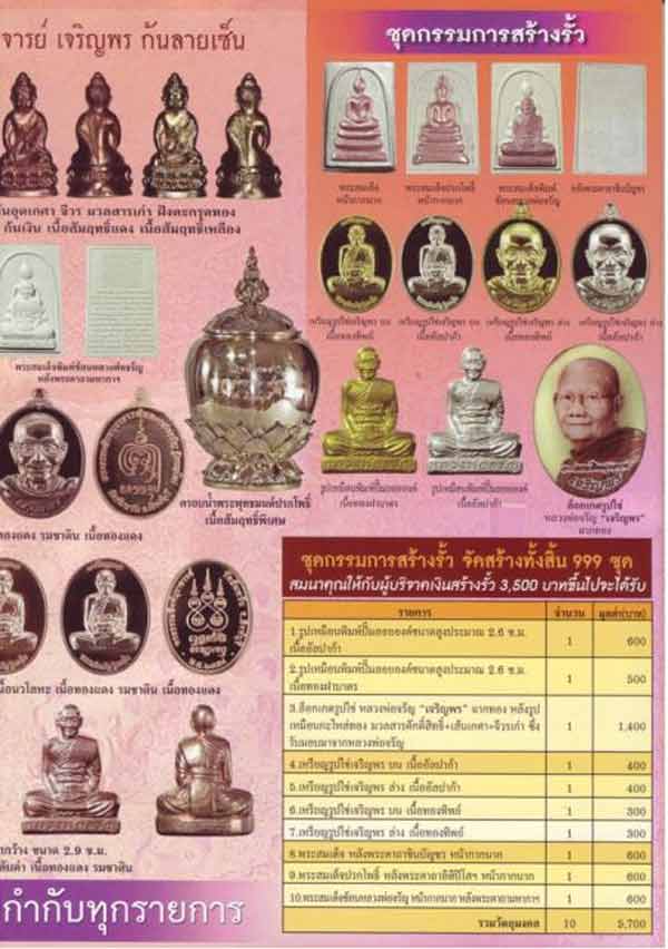 รูปเหมือนปั้มเข่ากว้างหลวงพ่อจรัญ วัดอัมพวัน จ.สิงห์บุรี ปี2554 รุ่นเจริญพร หมายเลข88 แยกจากชุดกรรมก