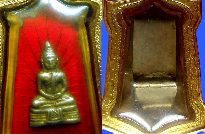 ลพ.โสธร แหนบลงยา ปี 05  เลี่ยมทองกันน้ำพร้อมบูชา