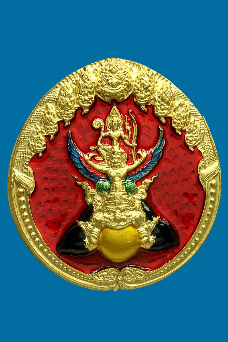 พระนารายณ์ทรงครุฑประทับบนพระราหู พร้อมลายจารมือ เจ้าคุณธงชัยวัดไตรมิตร