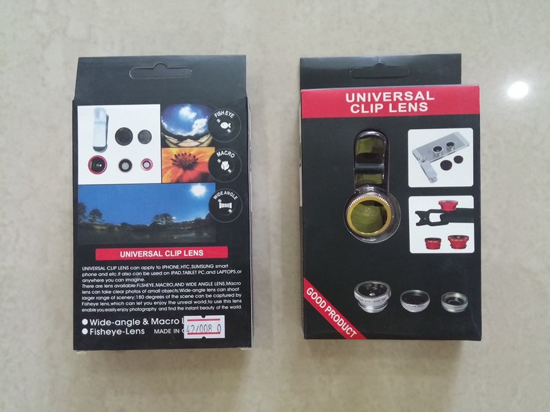 โล็ะสต็อกถูกๆ เคาะเดียว (150 บาท) Universal Clip Lens 3 in 1 เลนส์ถ่ายภาพสำหรับ Smartphone สีทอง