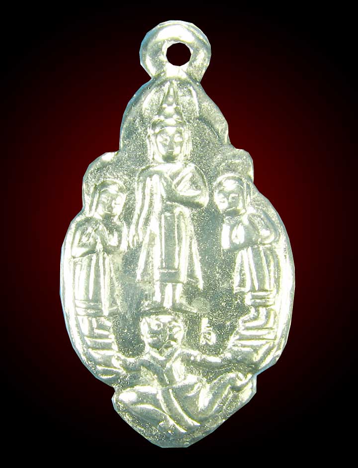 เหรียญหล่อโมคคัลลาสารีบุตรเงินวัดบางกระพ้อม