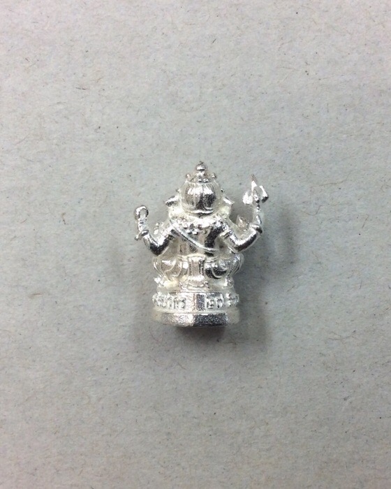 พระพิฆเนศ ปางนั่งบรมครู (ประทานความสำเร็จ ความเมตตา) รุ่น100ปี กรมศิลปากร พิมพ์เล็ก เนื้อเงินแท้