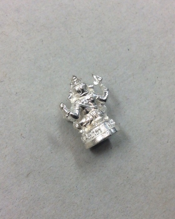 พระพิฆเนศ ปางนั่งบรมครู (ประทานความสำเร็จ ความเมตตา) รุ่น100ปี กรมศิลปากร พิมพ์เล็ก เนื้อเงินแท้