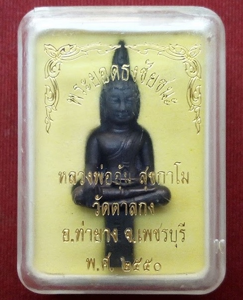 พระยอดธงชัยชนะ หลวงพ่ออุ้น วัดตาลกง ปี50 ตอกโค๊ต ว.ต.ก. ที่ช่อ เนื้อสัมฤทธิ์