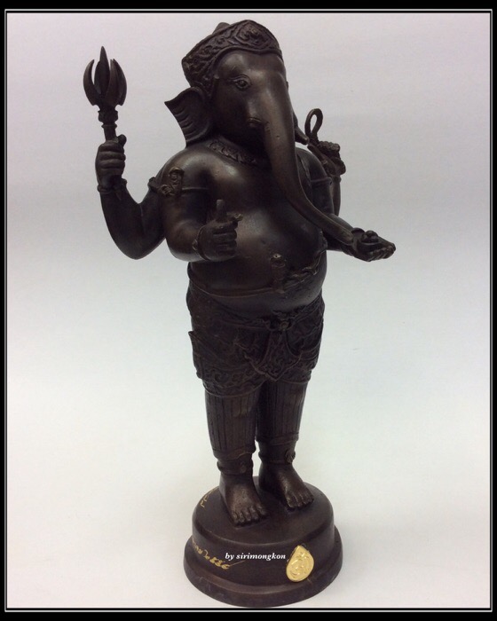 พระพิฆเนศ ปางยืนประทานพร รุ่น 100 ปี กรมศิลปากร ขนาดบูชา สูง 10.5 นิ้ว เนื้อโลหะผสม No.4977