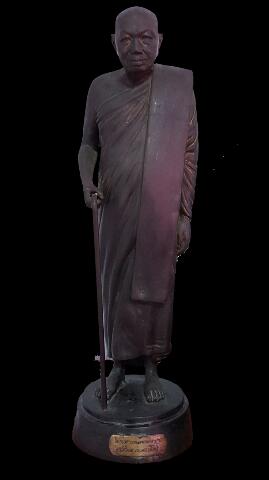 พระบูชายืนถือไม้เท้า หลวงปู่เหรียญ วรลาโภ รุ่นแรก