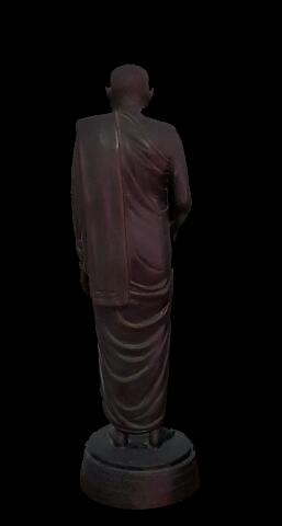 พระบูชายืนถือไม้เท้า หลวงปู่เหรียญ วรลาโภ รุ่นแรก