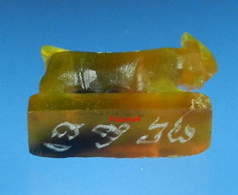 แพะมหาเสน่ห์ แกะจากเขาควายสีน้ำผึ้งเข้มสลับสีดำ หลวงพ่อสิน วัดละหารใหญ่ (สภาพสวยมาก) No.23