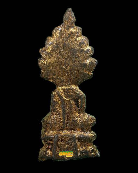 พระปรกโพธิ์ กรุวัดเลียบ เนื้อชินเงิน ปิดทองเก่าเดิมจากกรุ